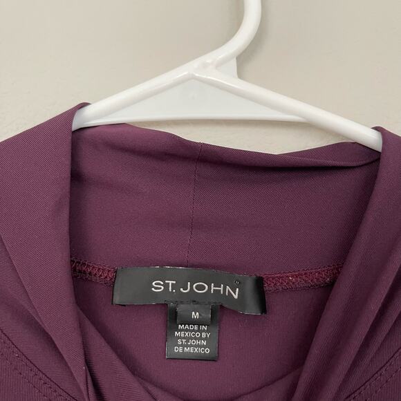 St. John Purple Turtleneck Jersey Spandex Top (M) - Picture 3 of 7